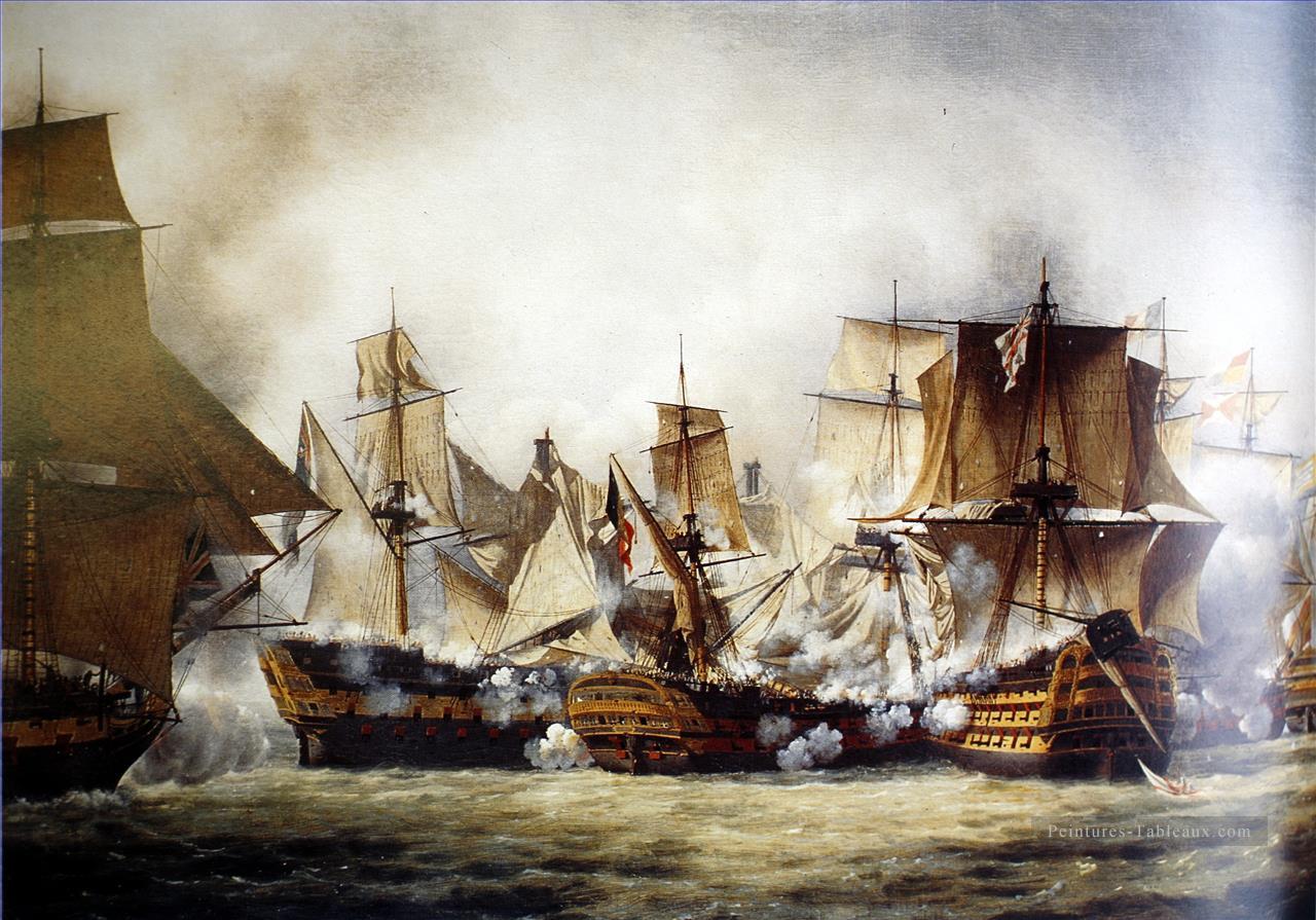 Trafalgar Crepin Batailles navales Peintures à l'huile